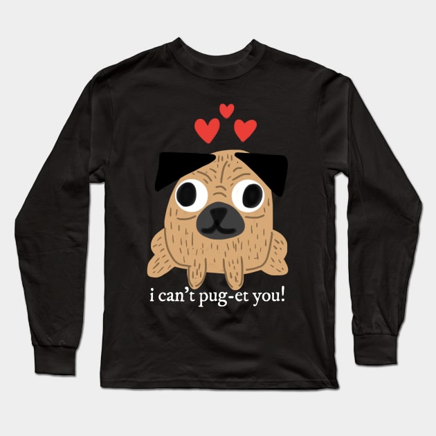 Cute Pug Valentine Long Sleeve T-Shirt by faiiryliite